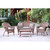 4-Piece Brown Honey Wicker Patio Chairs, Loveseat & Table Furniture Set - Brown Cushions 51"