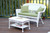 2-Piece Aurora White Resin Wicker Patio Loveseat and Coffee Table Furniture Set - Green Cushion, 51"