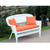 51" Jasmine White Resin Wicker Patio Loveseat with Tangerine Orange Cushion and Pillows