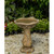 23.2" Brown Classic Natural Leaf Faux Stone Outdoor Patio Garden Birdbath Fountain