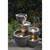 22" LED Lighted Multi-Tiered Stone Pot Outdoor Patio Garden Water Fountain