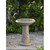 19.5" Light Brown Floral Motif Faux Stone Outdoor Patio Garden Birdbath Fountain