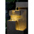 34.8" LED Lighted Modern Geometric Sandstone Outdoor Patio Garden Water Fountain
