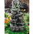31.9" Staggered Rock Stone Waterfall Outdoor Patio Garden Water Fountain