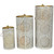 Set of 3 White and Gold Moroccan Style Pillar Candle Lanterns 10"