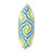 Set of 2 Green and Blue Contemporary Ikat Outdoor Square Throw Pillows 18"