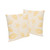 Set of 2 Orange and Beige Square Seaside Outdoor Throw Pillows 18"