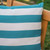 Set of 4 Dark Teal Blue and White Contemporary Outdoor Rectangular Throw Pillow 18.5"