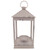 13.25" Vintage White Distressed Metal Candle Lantern