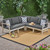 5-Piece Gray Contemporary Outdoor Patio Sectional Sofa Set - Gray Cushions