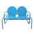 47" Turquoise Blue Retro Metal Tulip Outdoor Double Glider