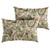 Set of 2 Green and Blue Paisley Indoor and Outdoor Lumbar Pillows 13" x 20"