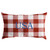 13" x 20" Red, Blue, and White Checkered "USA" Indoor and Outdoor Embroidered Lumbar Pillow