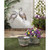 20.75" Silver and Brown Contemporary Rustic Standing Flamingo Statue