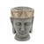 9" Gray and Gold Buddha Head with Crown Planter