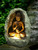LED Lighted Golden Buddha Outdoor Water Fountain - 14.75"
