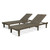 Set of 2 Gray Finish Outdoor Wooden Chaise Lounge