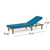 Set of 2 Gray and Blue Outdoor Wood Chaise Lounge and Cushion 78.75"