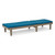 Set of 2 Gray and Blue Outdoor Wood Chaise Lounge and Cushion 78.75"