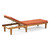 Set of 2 Teak and Rust Orange Outdoor Wood Chaise Lounge and Cushion 78.75"