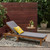 Set of 2 Teak and Gray Outdoor Wood Chaise Lounge and Cushion 78.75"
