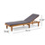 Set of 2 Teak and Gray Outdoor Wood Chaise Lounge and Cushion 78.75"
