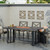 19.75" Black and Gray Outdoor Fire Pit Dining Table with Tank Holder