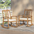 Set of 2 Teak and Beige Outdoor Acacia Wood Rocking Chair with Cushion 37.75"