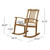 Set of 2 Teak and Beige Outdoor Acacia Wood Rocking Chair with Cushion 37.75"