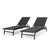 Set of 2 Gray Finn Outdoor Aluminum and Mesh Chaise Lounge 78.75"