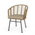 Set of 2 Beige and Brown Outdoor Wicker Chair with Water Resistant Cushion 30"