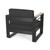 Set of 2 Gray and Black Outdoor Aluminum Club Chairs with Water Resistant Cushions 32"