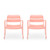 Set of 2 Matte Coral Outdoor Dining Chair 25.25"