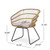 Set of 2 Beige and Black Outdoor Wicker Dining Chairs with Cushion 31.5"