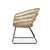 Set of 2 Beige and Black Outdoor Wicker Dining Chairs with Cushion 31.5"