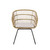 Set of 2 Beige and Black Outdoor Wicker Dining Chairs with Cushion 31.5"