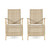 Set of 2 Brown Outdoor Wicker Lounge Chairs with Ottoman 32.50"