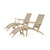 Set of 2 Brown Outdoor Wicker Lounge Chairs with Ottoman 32.50"