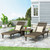 Set of 3 Gray Outdoor Wood Chaise Lounge 78.75"