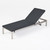 77.5" Silver and Gray Outdoor Chaise Lounge with Cushion