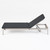 77.5" Silver and Gray Outdoor Chaise Lounge with Cushion