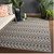 4' x 5.5' Beige and Brown Geometric Outdoor Rectangular Area Throw Rug