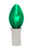 Set of 25 Replacement 3 LED C7 Commercial Transparent Green Outdoor Decorative Light Bulbs