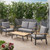 4pc Gray and Brown Contemporary Outdoor Patio Chat Set with Cushions 53.5"