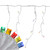 Set of 70 Multi-Color LED Wide Angle  Icicle Christmas Lights - 6ft White Wire