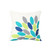 17.75" White and Green Abstract Square Outdoor Patio Throw Pillow