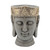 14" Gray and Gold Buddha Head with Crown Planter