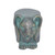 15" Green and Gold Distressed Finish Outdoor Rabbit Garden Stool