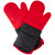 16.75" Red Silicone Grilling Oven Mitts