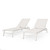 Set of 2 White Outdoor Aluminum and Mesh Chaise Lounge 78.75"